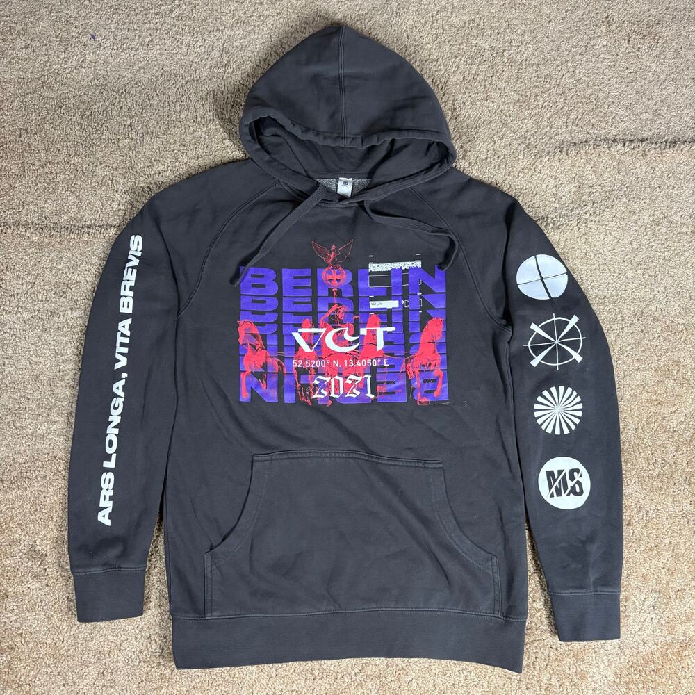 RARE Valorant 2021 VCT Berlin‎ Video Game Yoru Sentinels Mens Hoodie Size S Grey